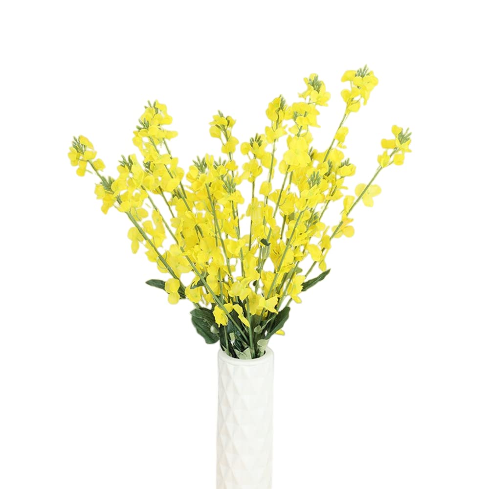 Amazon｜XIZHI 5束 39 1/3インチ 人工菜の花 人造菜の花 シルク